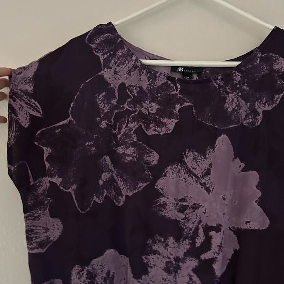 Vintage AB Studio Peplum top Floral dolman sleeves  whimsigoth fairy Y2K goth M - Picture 4 of 11